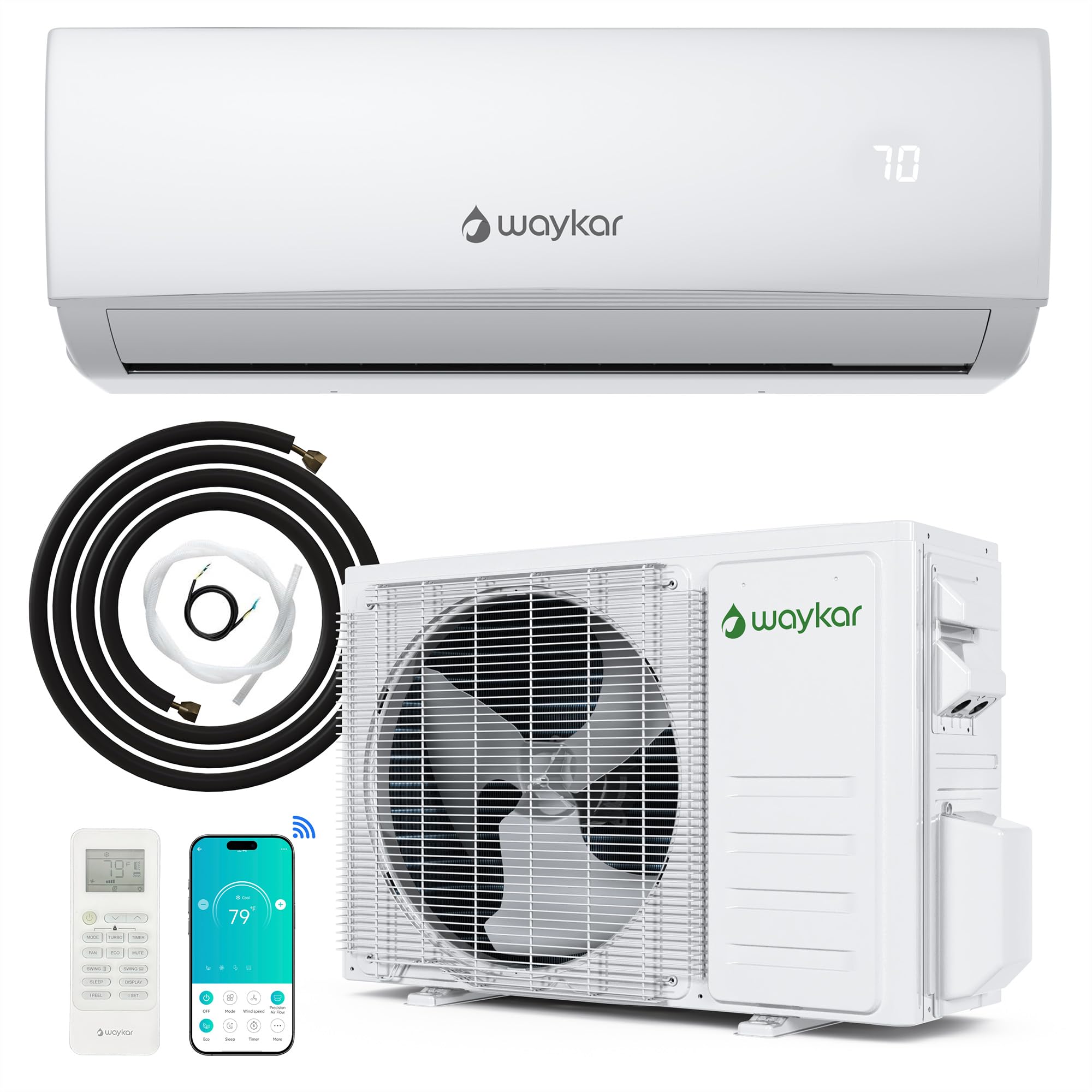 Waykar 12000BTU Wifi Enabled Mini Split Air