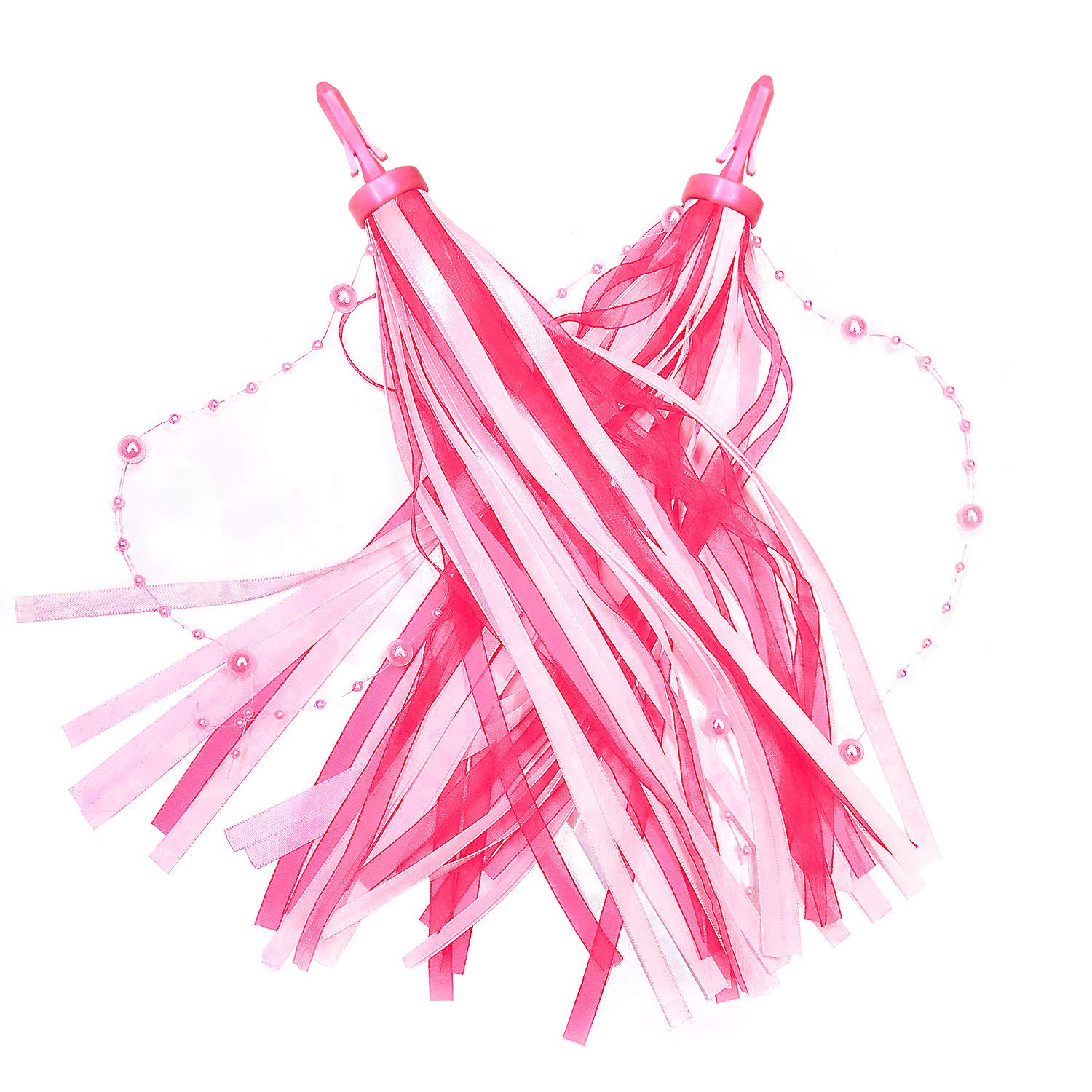 obqo 2 pcs Girls Pink Bike Streamers Kids Handlebar Streamers Bike Tassels Ribbons Kids bike Accessories