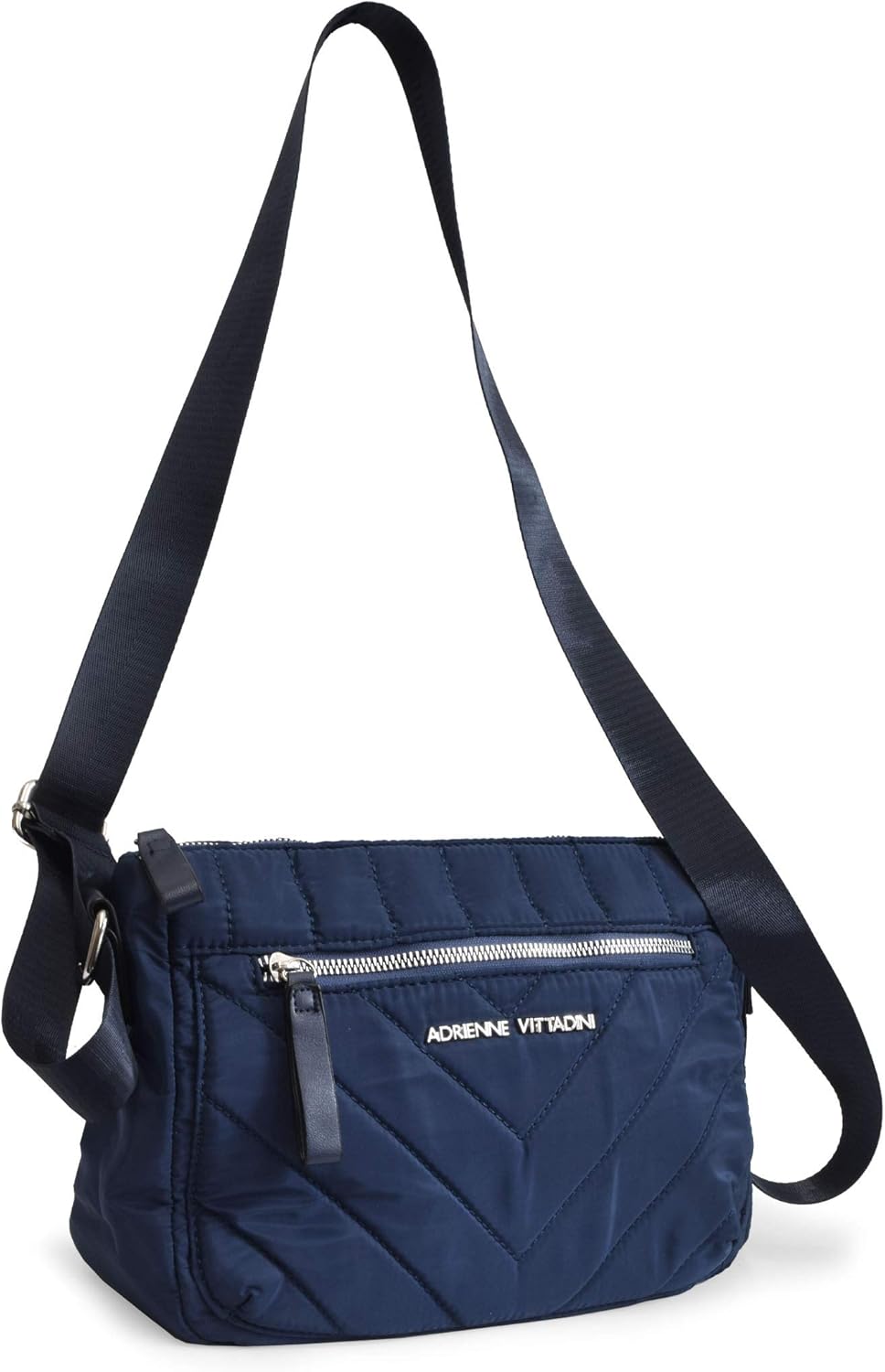 Adrienne Vittadini Womens Quilted Crossbody (NAVY) Handbags