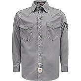 BOCOMAL FR Shirts 6.25oz Lightweight Welding Shirts Flame Resistant Men's Fire Retardant Shirt