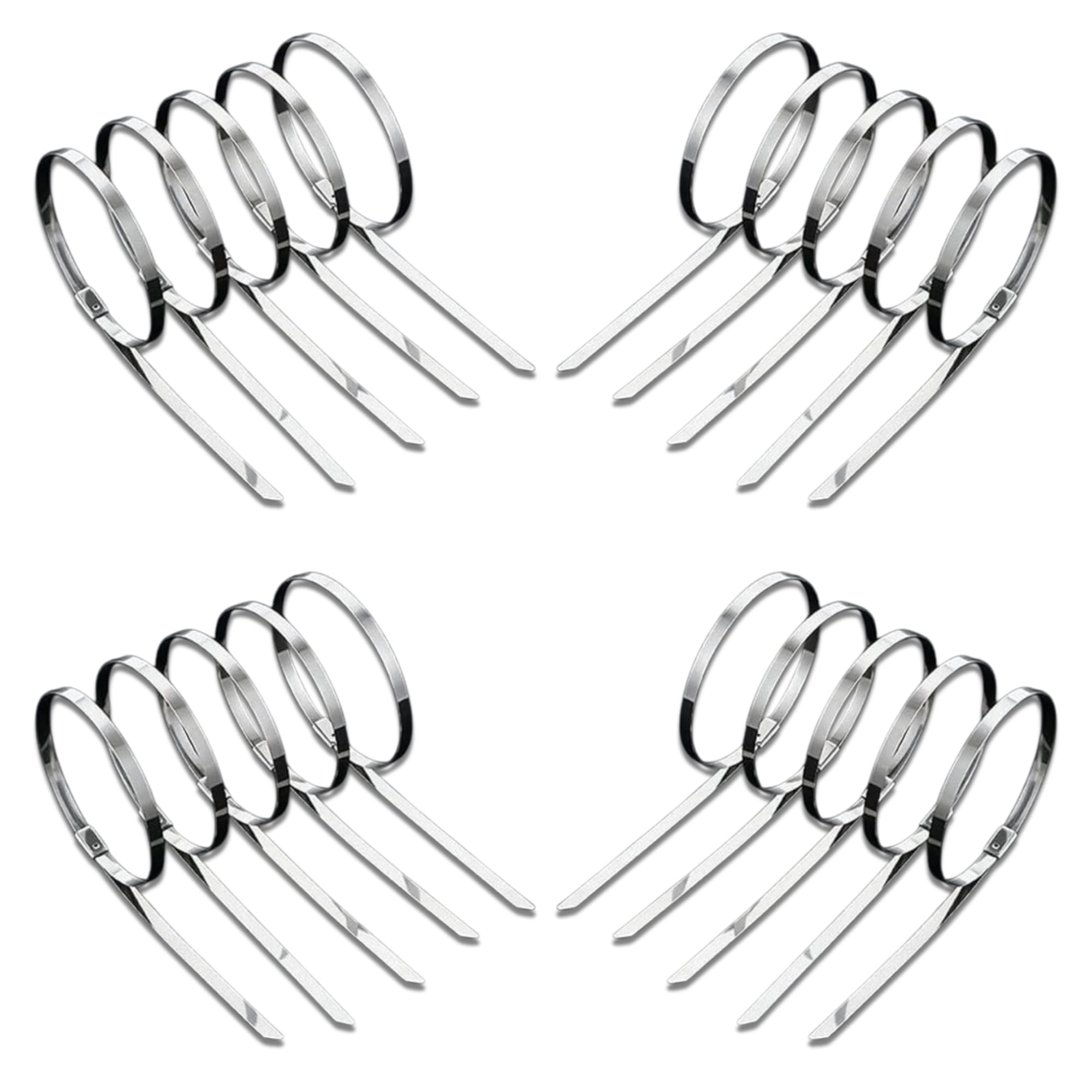 20x Stainless Steel Cable Ties WRAP, Heavy-Duty SS304, 4.6mm x 360mm, Anti-Corrosive, Fire-Resistant, Self-Locking for Industrial, Marine & Outdoor Use