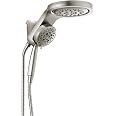 Delta HydroRain Dual Shower Head With Handheld - 5-Spray H2Okinetic Shower, Brushed Nickel