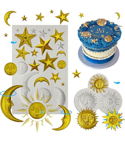Sun-Shaped Silicone Mold For Fondant, Chocolate, Candy & Cake Decorating - Reusable Baking Tool - View #2
