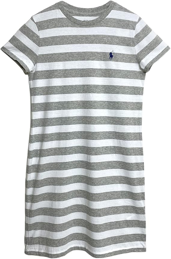 Amazon ポロ ラルフローレン Polo Ralph Lauren レディース ポニーワンポイント ワイド ボーダー クルーネック Tシャツ ワンピース Border Dress 並行輸入品 ワンピース チュニック 通販