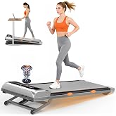 Walking Pad Treadmill with 15% 12-Level Auto Incline &amp; UI Screen, Trisomy 3.5HP Foldable Under Desk Treadmill with Bluetooth Speaker, Portable Treadmills for Home Office 450LBS, Remote, RGB Light