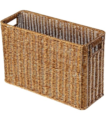 Leather Storage Basket,MDF Structure Wine Flowers Fruits Holder Rack