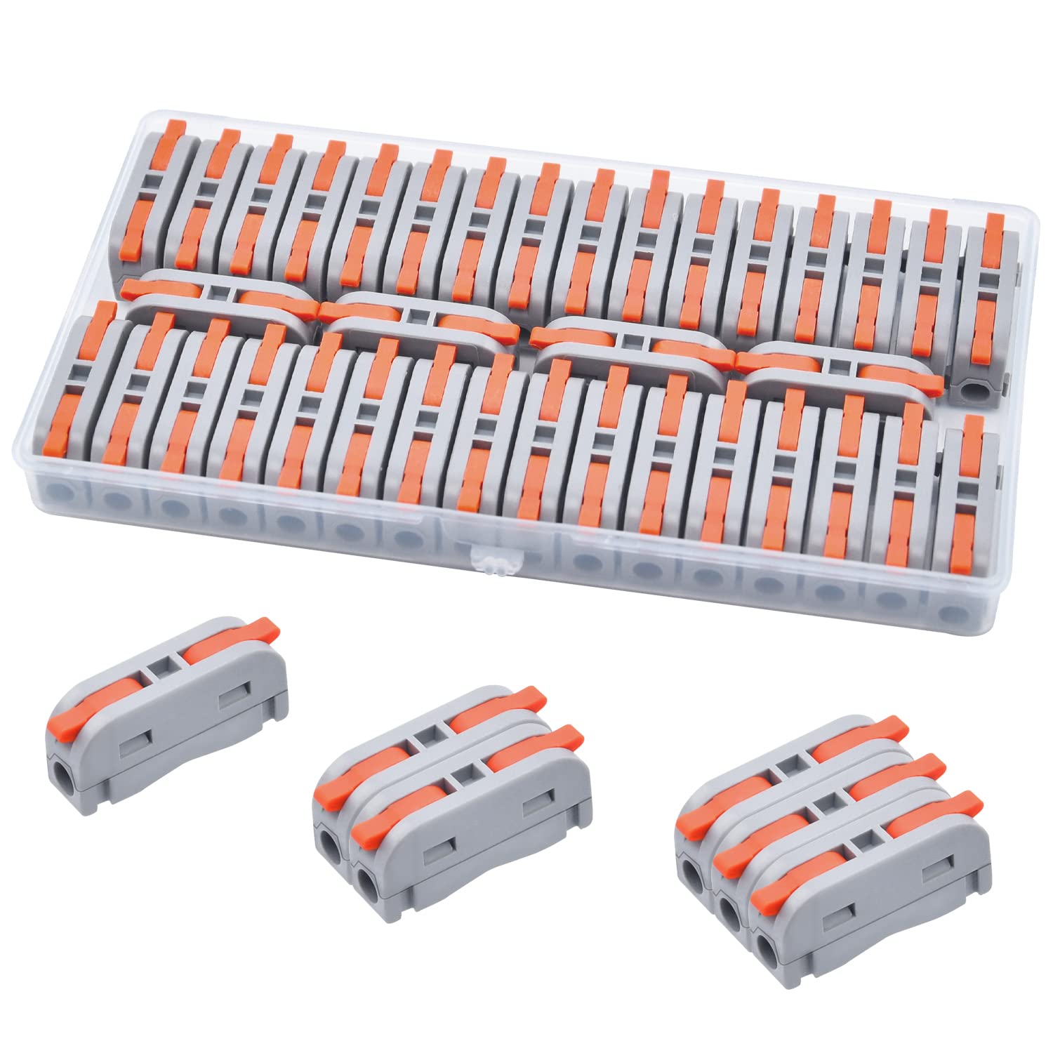 XALXMAW 36Pcs Wire Connector, 1 Conductor Compact Wire Connectors Splicing Terminal Block for Circuit Inline 24-12 AWG