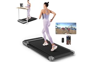 DeerRun 2025 Upgrade Walking Pad, Smart Under Desk Treadmill for Home Office, No-Assembly Treadmills with APP and Remote Control, LED Display, 2.5 HP Quiet Walking Jogging Machine, 300 lbs Capacity