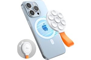 JOYROOM Suction Phone Case Mount, Upgrade Magnetic Phone Grip Holder with Silicone Loop, Hands-Free Mirror Shower Wall Phone Holder Mount for iPhone/Samsung/Google, TikTok Creator|Videos|Selfies