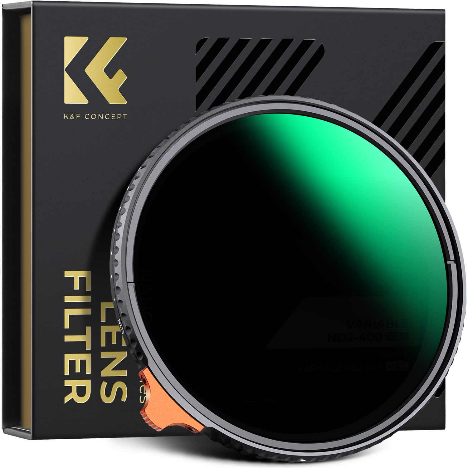 K&F CONCEPT 105mm Variable ND2-400 Filters, Adjustable ND Filters ND2 to ND400 for Camera Lens (Nano-X Series)