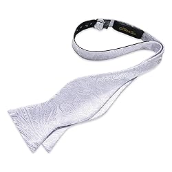 DiBanGu Light Purple Silk Bow Tie Set for Men