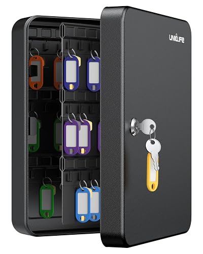 Uniclife 100 Position Key Cabinet with Key Lock Wall Mounted Black ...