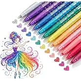Mr. Pen- Glitter Marker Pens, 12 Pack, Assorted Colors, Medium Tip | Non-Toxic High-Pigment Water-Based Ink, Smooth & Quick-D