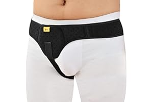 TENB Inguinal Hernia Support Belt for Men I Fits Left or Right Side I Post Surgery Men and Womens Hernia Support Truss for Inguinal, Groin Hernias I Adjustable Waist Strap (Black, Small)