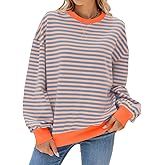 Women's Long Sleeve Round Neck Sweatshirt Loose T Shirt Blouses Tops