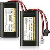 Palowextra 2 Pack 5600mAh 3.7V Lithium ion Rechargeable Battery Pack | PH2.0&amp;SM2.0 2P Connector, 1S2P 18650 Lithium Battery Cell, Built-in BMS Protection System, 1500+ Recharge Cycle