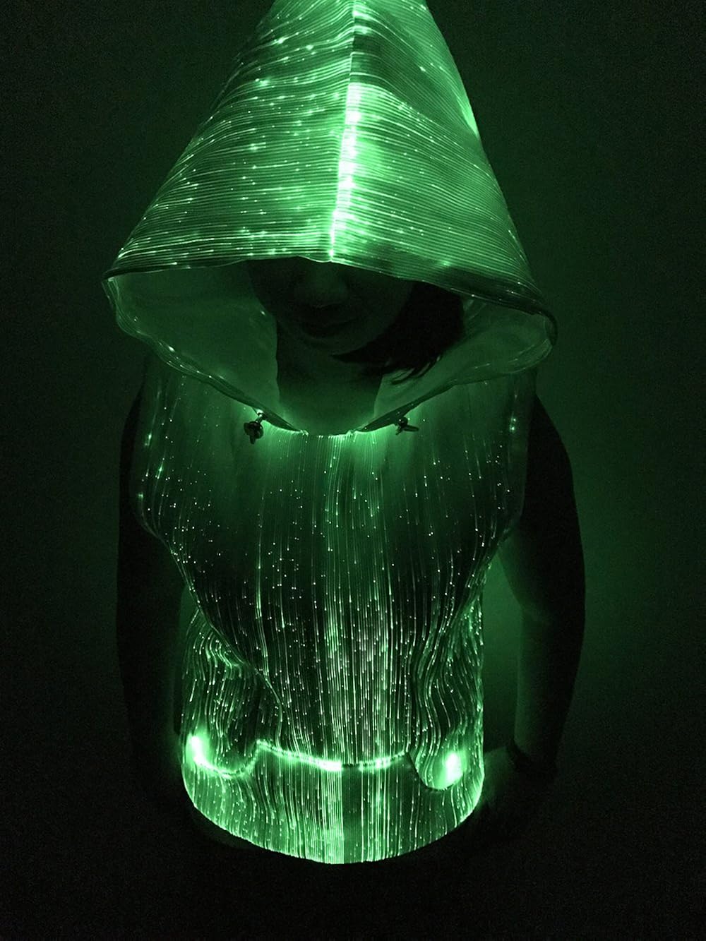 fiber optic sleeveless hoodie