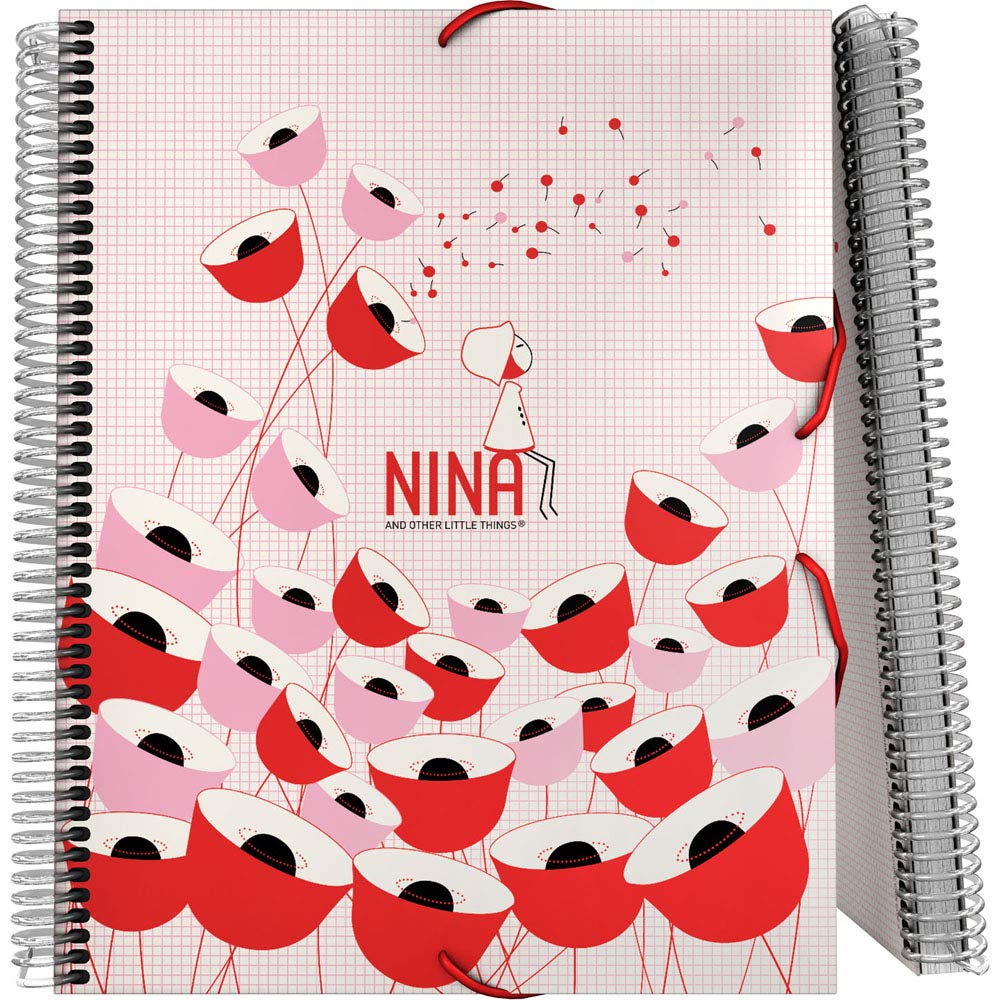 Grafoplás 39822174 Nina and Other Little Things Collection with Spiral, 30 Transparent Covers, Poppies Model, A4