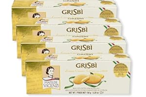 PASTICCERIA MATILDE VICENZI Grisbi Lemon Cream by Matilde Vicenzi | Lemon Filled Vanilla Patisserie Pastry Cookie| Kosher, Dairy | Made in Italy | 5.29oz (150g) Box, 4-Pack