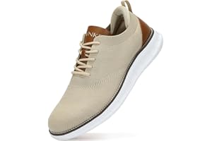 SVNKE Men's Mesh Dress Shoes Casual Business Lace Up Oxford Sneakers Lightweight Breathable Walking Shoes Comfortable Thick Sole Tennis Footwear