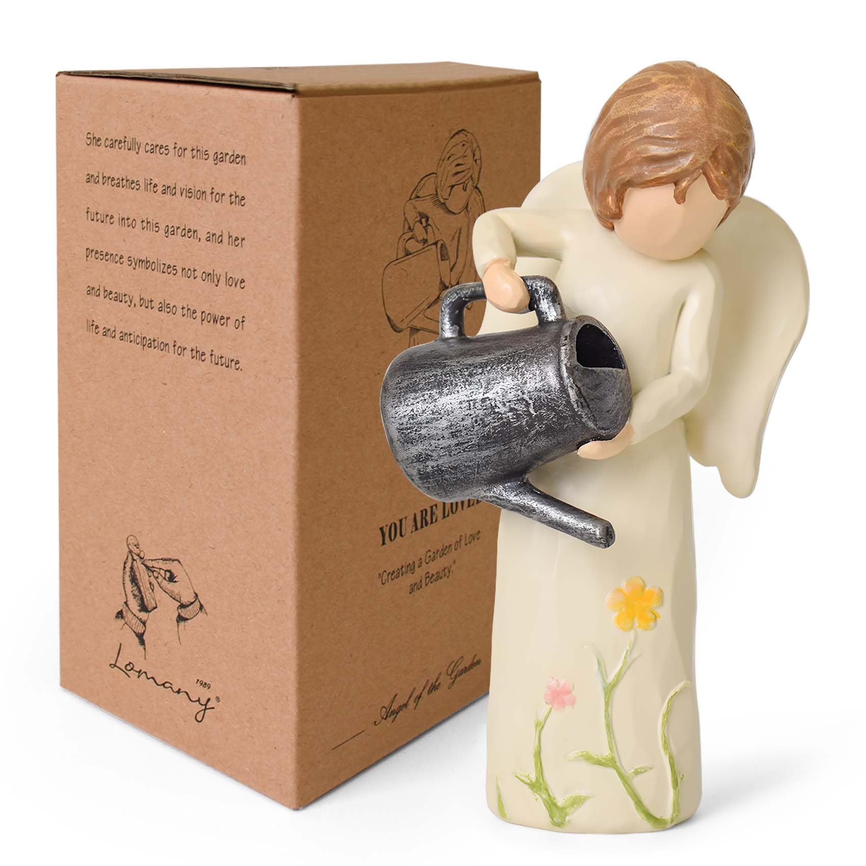 Loyzcy Gardening Gifts for Women, Garden Gifts for Women, Angel Ornament for Gardener, New Home Gift, Easter Gifts, Unique Sculpted Hand-Painted Figure
