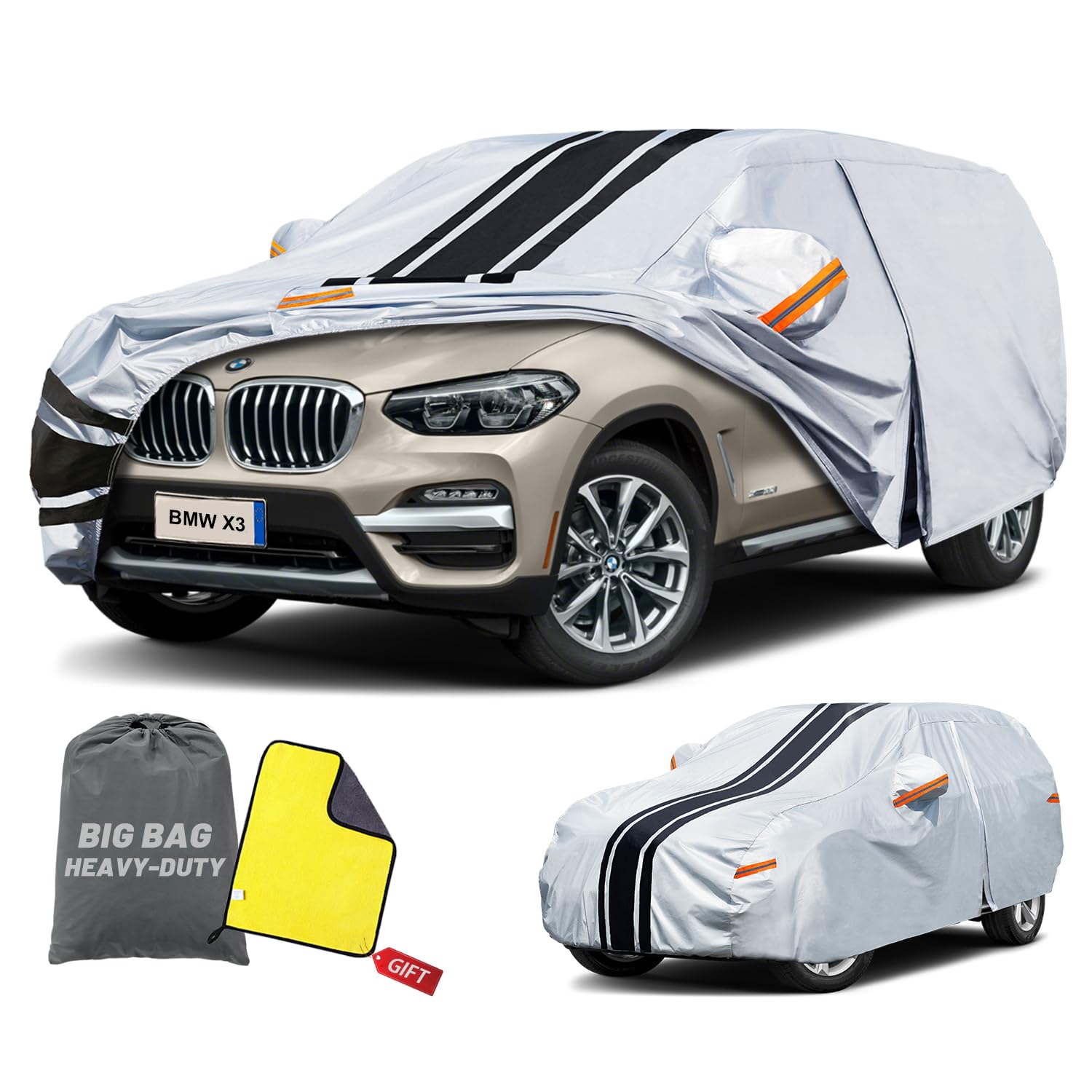 Photo 1 of [2025 Upgrade] SUV Car Cover Custom Fit for BMW X3 (2007-2025), Waterproof All Weather for Automobiles Full Exterior Cover Rain Sun Snow UV Protector.