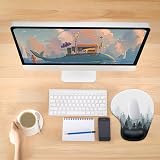 Hsurbtra Ergonomic Wrist Rest Mouse Pad 9.5 x 8.3 Inches White Forest view 7
