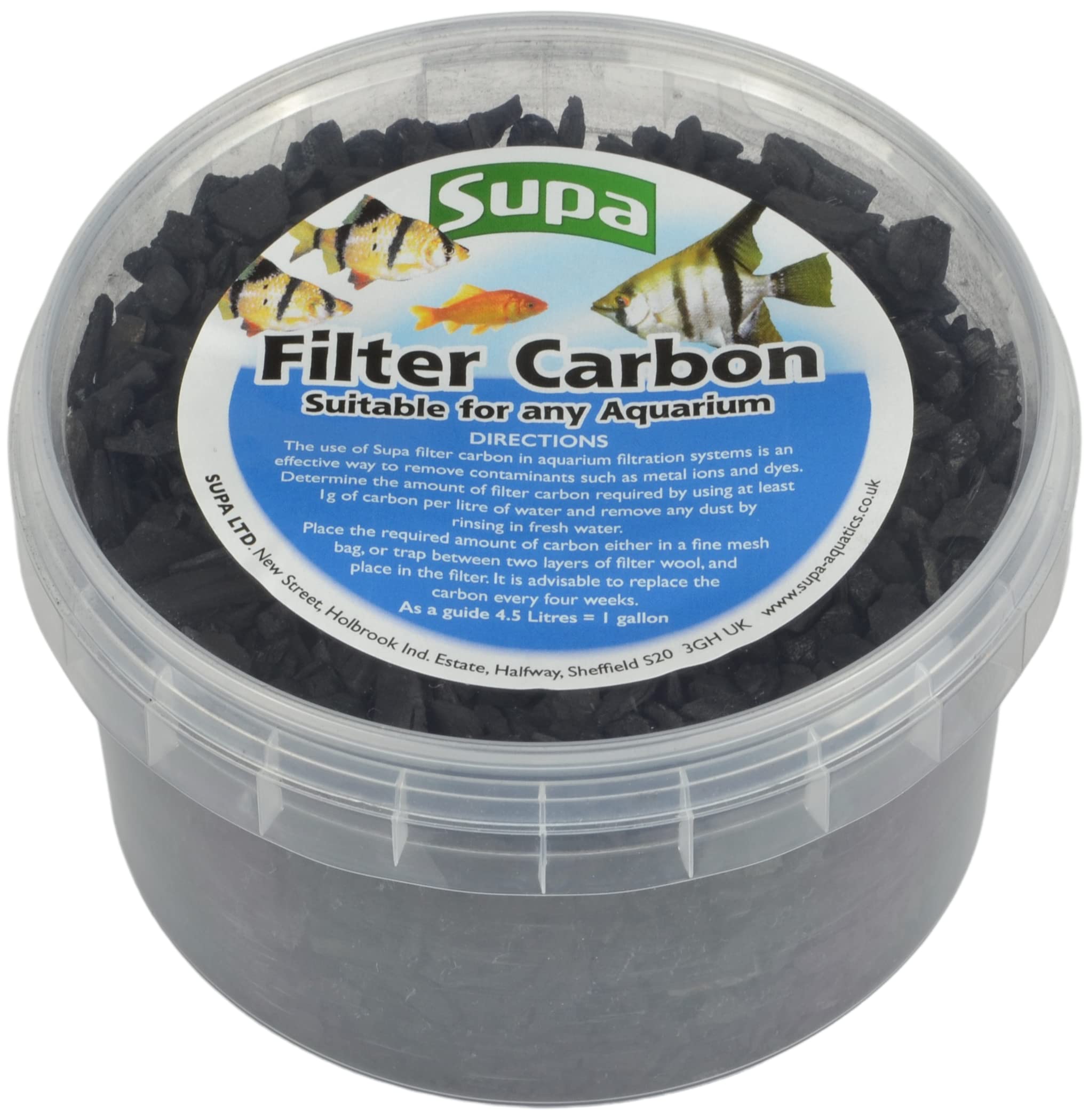 Supa Filter Carbon, 500 ml, Pack of 6, Suitable for Aquariums/Fish Tanks And Koi Fish Pond Filters, Improves Water Clarity by Removing Contaminants