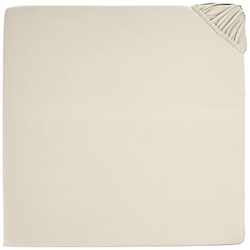 AmazonBasics - Spannbetttuch, Jersey, Beige - 140 x 200 cm