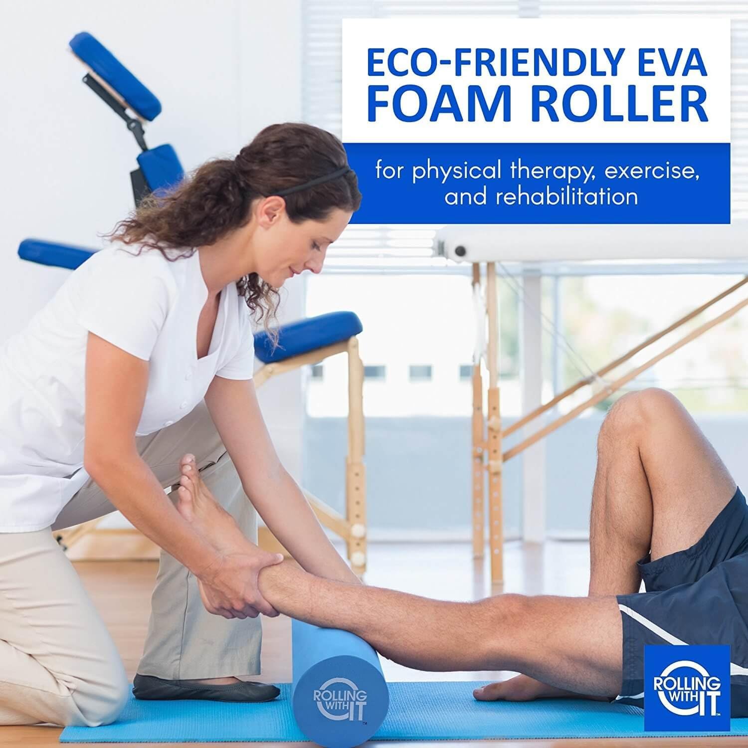 Therapeutic Grade Premium EVA Foam Roller - Tight Muscles Pain Relief, Best Firm High Density Foam Rollers for Exercise, Perfect Method to Melt Soreness, Eco-Friendly Back Roller - Select Size Below : Sports & Outdoors