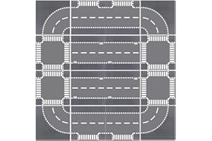 Lekebaby 16 Pack Road Base Plates, 10"x10" City Street Baseplates 100% Compatible with All Major Brands, 4 Curve / 4 T-Junction / 4 Straight / 4 Junction
