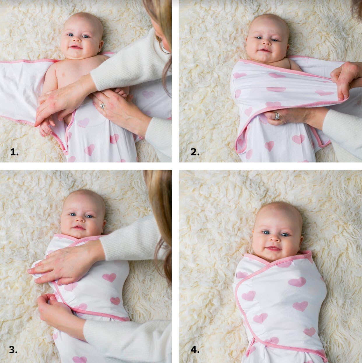 Baby Swaddle Blanket Wrap Set 3 Pack- Pink Peony, Pink Heart, Pink Buffalo Plaid: Home & Kitchen