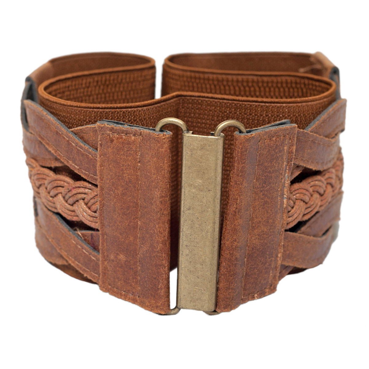 eVogues Plus Size Braided Elastic Stretchy Retro Wide Waist  display picture 2