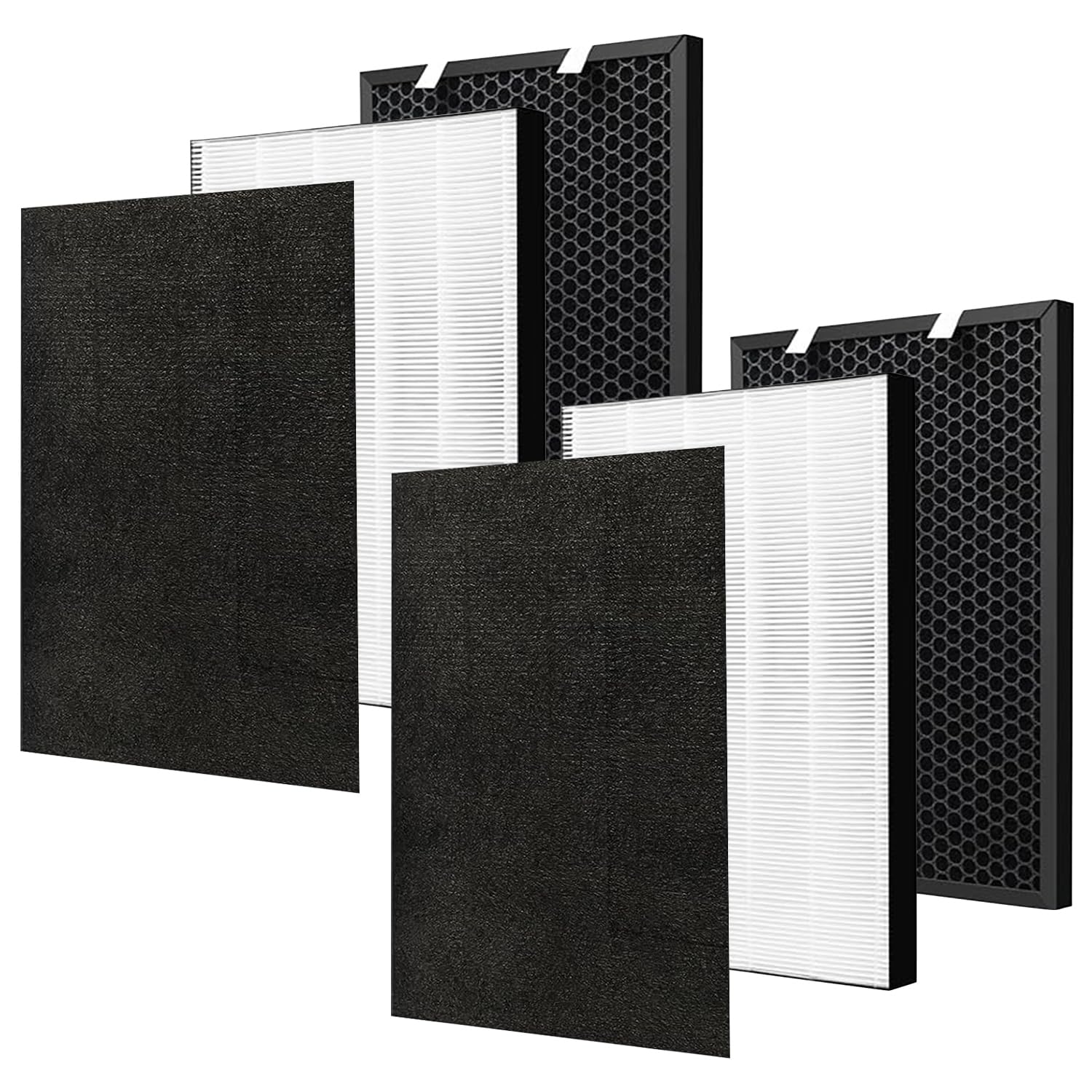 Photo 1 of 2 Sets Air220 Air320 Replacement Filter Compatible with Bissell air220(2609A) air320(2768A) air320 Max(2847A) Air Purifier - 3 in 1 Pleated + Pre-Filters & Activated Carbon - Part NO.2677 2678 2804