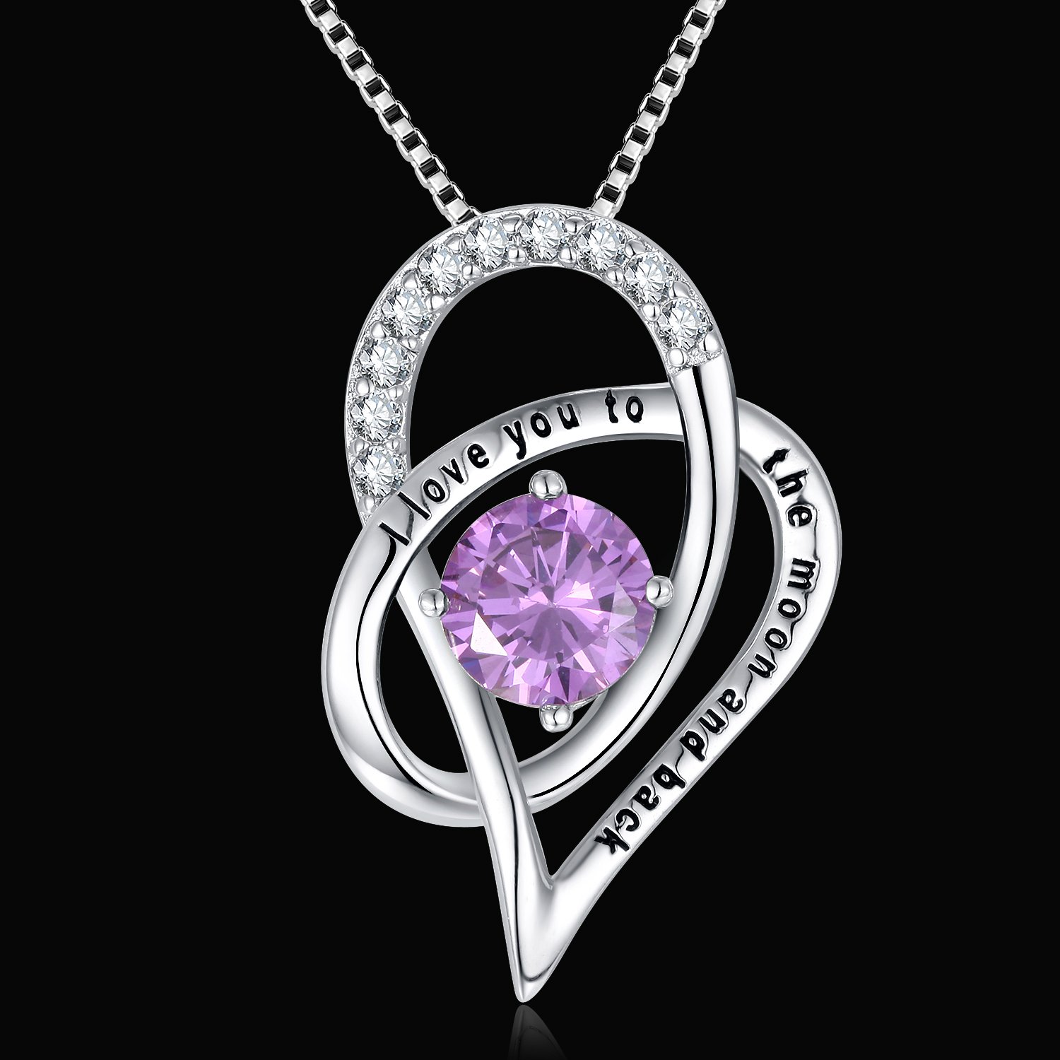 CEINTER Kette DamenIch Liebe Dich bis zum Mond und Zurück 925 Sterling Silber Damen Ketten Anhanger für Mode Frauen ,Kette Silber 45cm