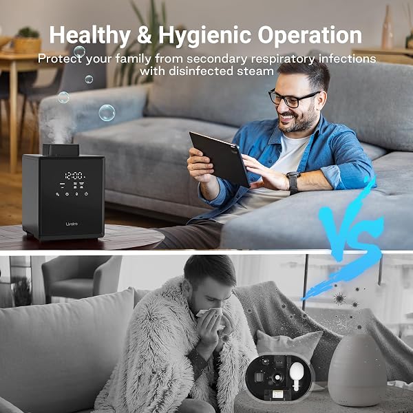 LIVATRO STAINLESS STEEL HUMIDIFIER, 3L WARM MIST HUMIDIFIER, EASY CLEAN WITH WARM STEAM HUMIDIFIER, HEALTHY AIR MIST HUMIDIFIERS FOR BEDROOM LIVING ROOM, WITH SLEEP MODE AND AUTO-OFF SETTING