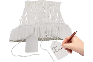 BROTHERSBOX Price Tags with Strings Attached, 1000pcs Marking White Merchandise Hang Tags Labels for Goods Gifts Jewelry Clothing Garage Yard Rummage Sale Supplies 1 3/8" x 2 1/8"