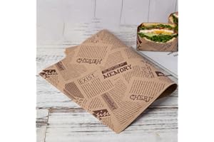 50-Pack Food-Grade Wax Paper Sheets for Baking, Sandwich Wrapping & Deli Packaging – 38 x 28 cm Grease-Resistant, Tear-Resist