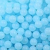 BERMRO 16mm Acrylic Beads 100pcs Blue Transparent Focal Bead Beadable Chunk Bubblegum Beads for DIY Crafting Necklace Bracelet Jewelry Making Keychain (Blue)