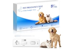 GENERIC at-Home Dog & Cat Pregnancy Test Kit - 99% Accurate Urine Test for Rapid 5-Minute Results. Easy, Painless, and Reliable Home Testing Solution for Pet Owners