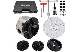 LeuMuas 4 Inch Wood Lathe Chuck Set System 1 x 8 Inch TPI Thread High Performance Self Centering 4 Jaws Woodturning Chucks with Storage Case