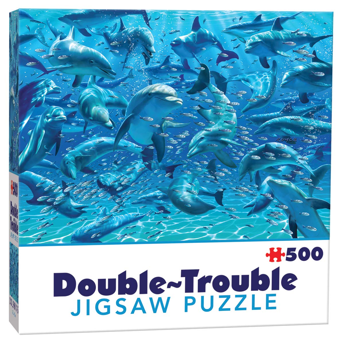 Cheatwell Games Double-Trouble 500 Piece Jigsaw Puzzle Dolphins