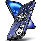 DASFOND Designed for iPhone 16 Case, Military Grade Shockproof Protective Phone Case Cover with Enhanced Metal Ring Kickstand [Support Magnet Mount] for iPhone 16 6.1 inch, Blue