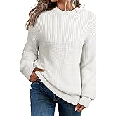 EVALESS Sweaters for Women Cute Lantern Sleeve Pullover Sweater Cable Knit Tops Fall Fashion Clothes Teacher Outfits