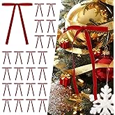 24 Pcs Velvet Christmas Tree Bows, Velvet Bows for Christmas Tree, Wreaths Garland, Decor Vintage, Xmas Outdoor & Indoor Decoration (Red)