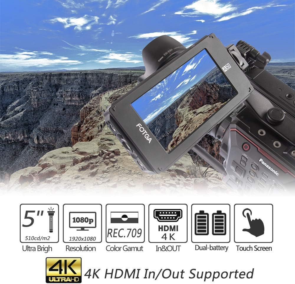 Fotga DP500IIIS A50T 5-inch FHD Video On-Camera Field Monitor, Touch Screen, 1920x1080, 510cd/m² - Image 3