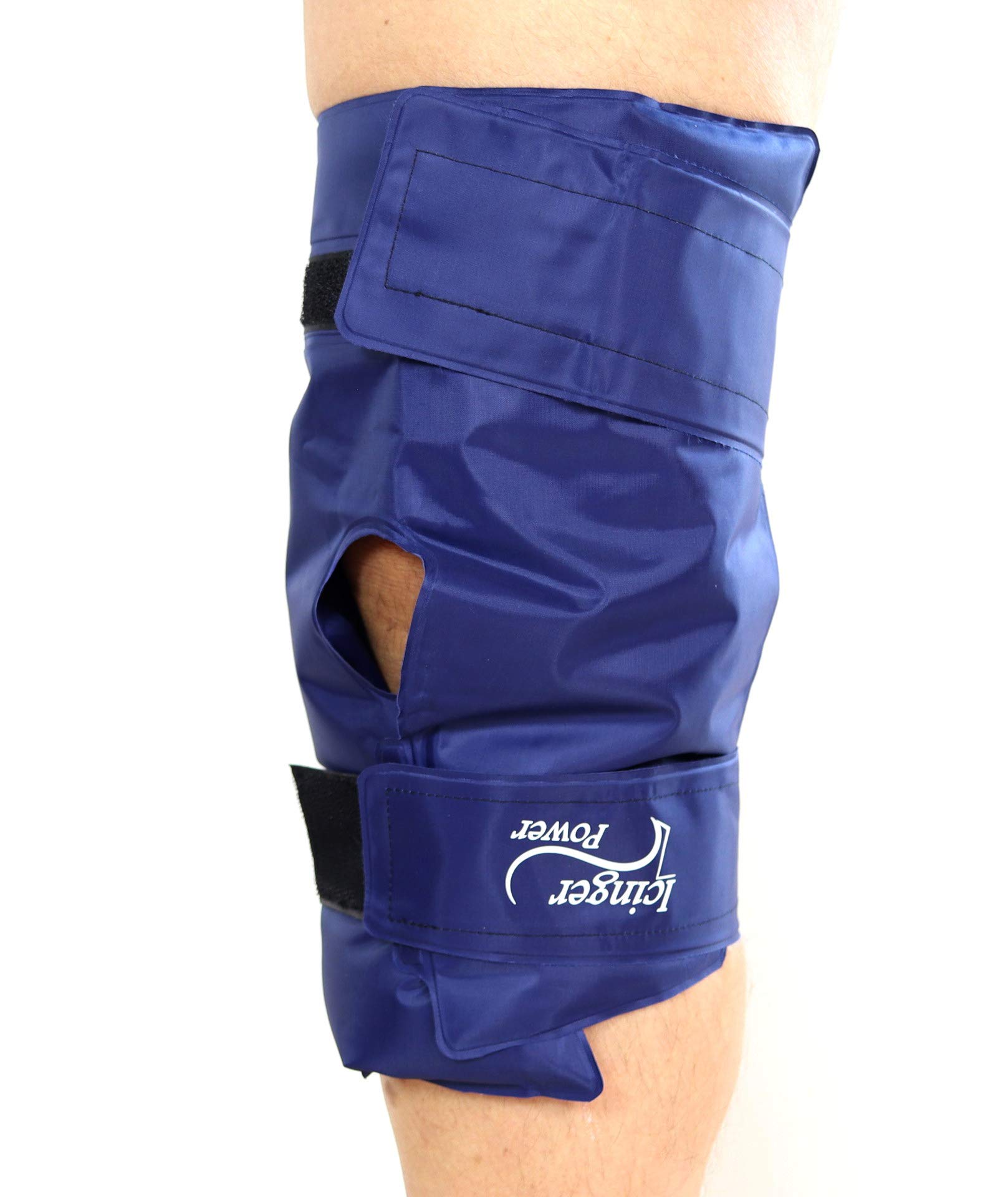 Icinger Power Knee Hot Cold Ice Pack Wrap - High Amount Of Gel For High Efficiency - Confortable Nylon Wrapping Which Doesn't Leak
