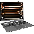 pekarejue Wireless Keyboard Case for 2025 iPad Air 13-inch (M3-M2) & iPad Pro 13 inch M4 2024, iPad Pro 12.9-inch (6th-3rd Gen): Rotatable Pencil Holder Multi-Touch Trackpad RGB Backlit Gray