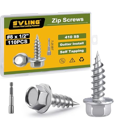 Amazon.com: Primesource Slotted Hex Washer Head Zip Screw #8 x 1