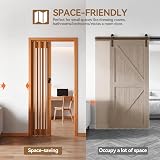 INMOZATA PVC Folding Door Artistic Patterned Glass 87cm Wide 10mm Thick Sliding view 3
